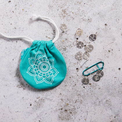 Mindful steekmarkeerders in sterling zilver met chakra symbolen (10st)