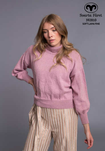 Mooie trui in tricotsteek met ballonmouwen.