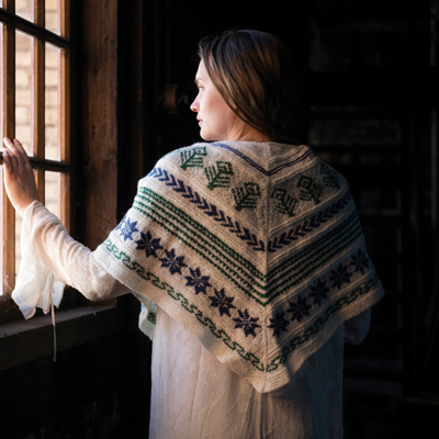 Verk- patroongebreide sjaal