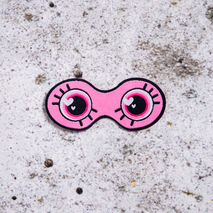 Rosa ögon - tygmärken 10 st