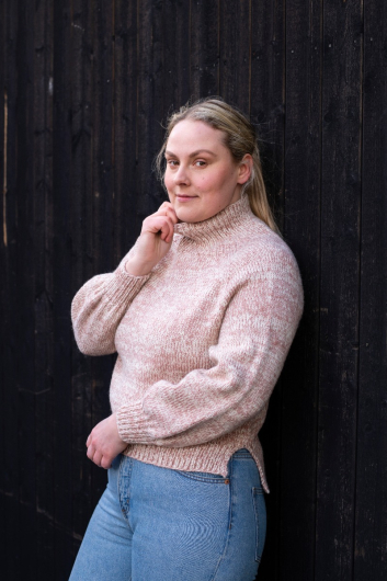 Trui met hoge hals en dubbele draad