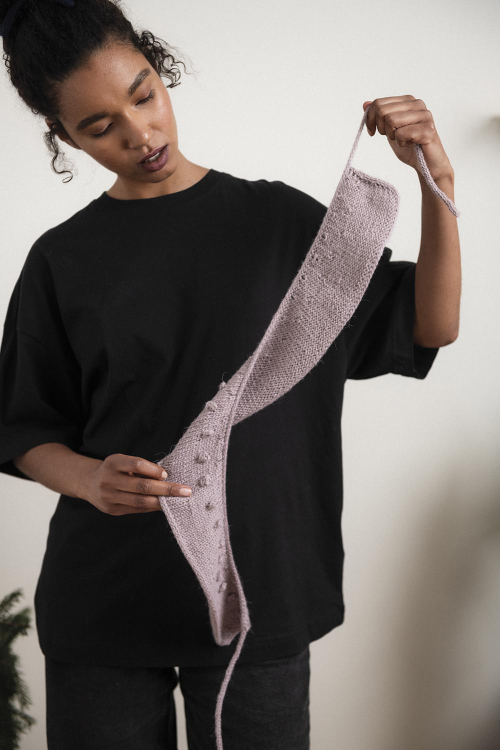 Aspudden - kraag met popcornsteek en ajourpatroon