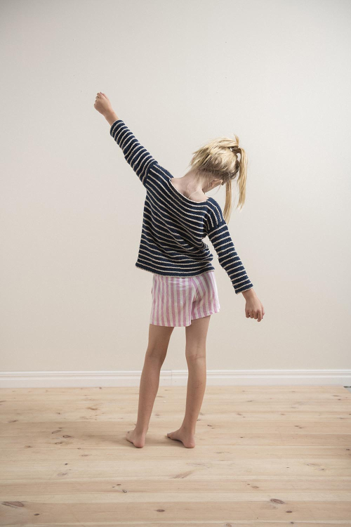 Brännö mini - gestreepte kindertrui met boothals