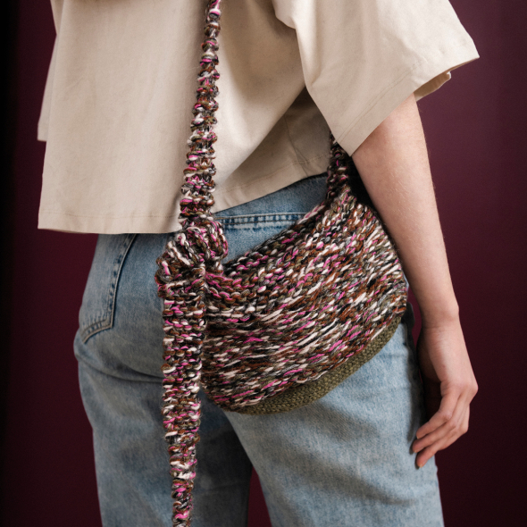 Meerkleurig gebreide tas